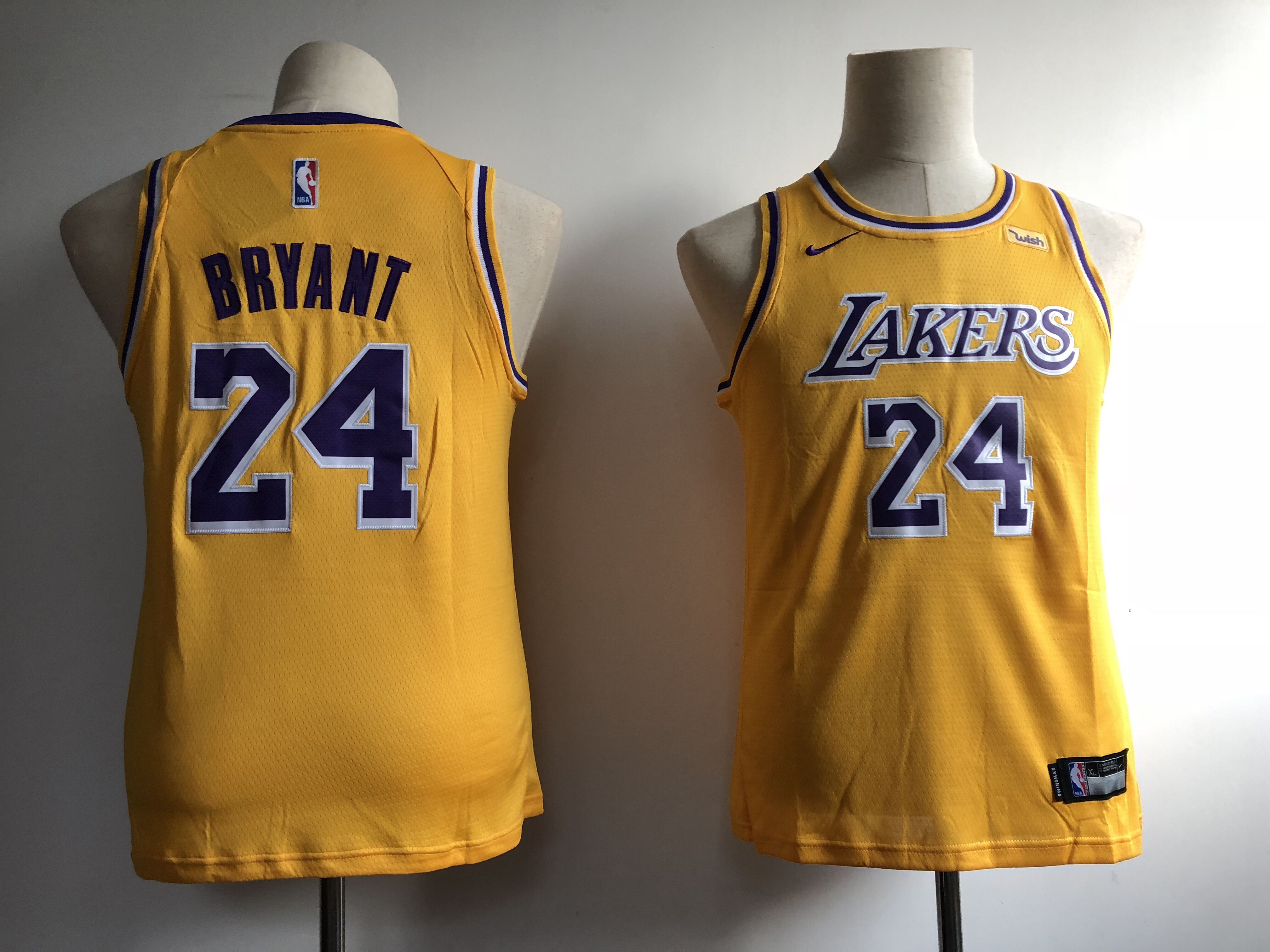 2020 Youth Los Angeles Lakers #24 Bryant yellow city edition game Nike NBA jersey->youth nba jersey->Youth Jersey
